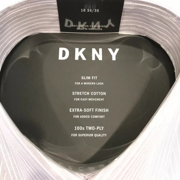 DKNY Men's Slim-Fit Stretch Stripe Dress Shirt - Picture 5 of 6